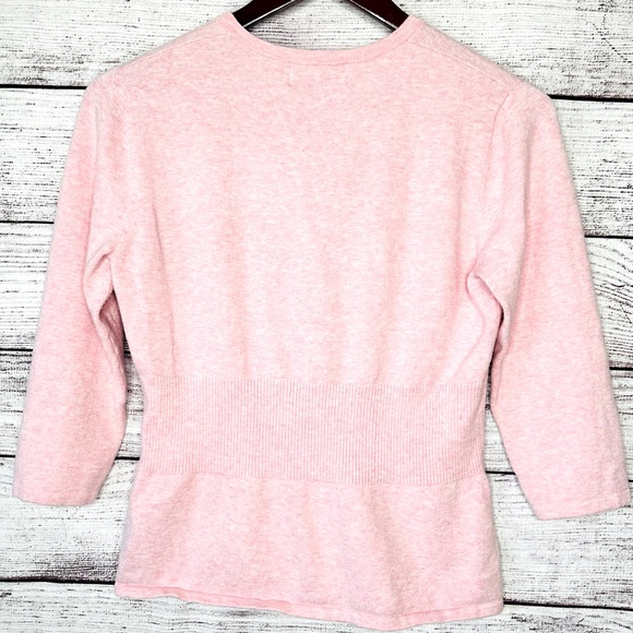 Kersh Size M Pink 3/4 Sleeve Cardigan Sweater M - Picture 4 of 8